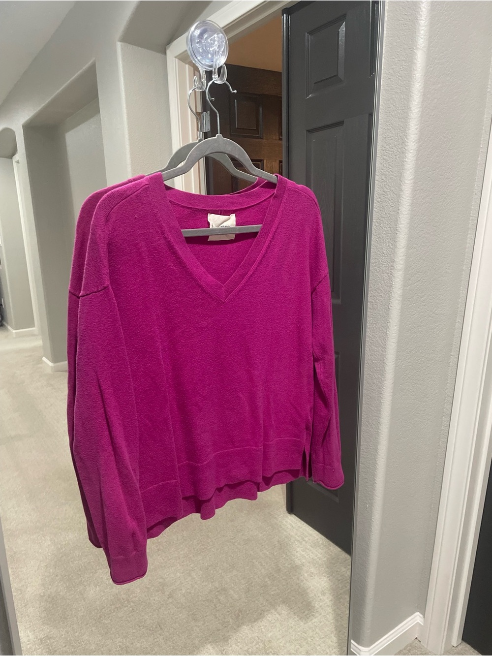 Lucky Brand V-Neck Sweater in Magenta